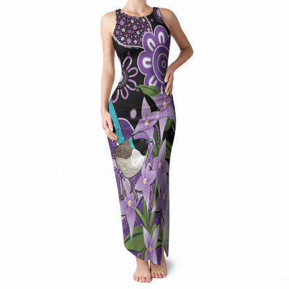 Australia Epilepsy Support Tank Maxi Dress Purple-crowned Fairywren Boronia Aboriginal