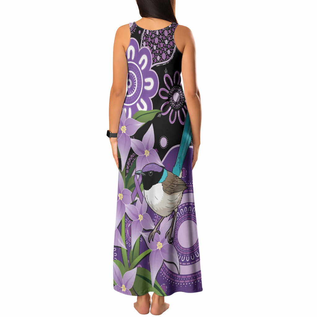Australia Epilepsy Support Tank Maxi Dress Purple-crowned Fairywren Boronia Aboriginal
