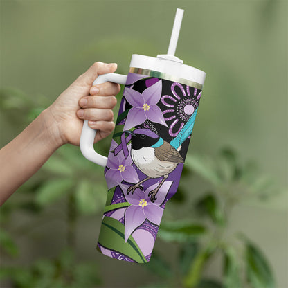 Australia Epilepsy Support Tumbler With Handle Purple-crowned Fairywren Boronia Aboriginal