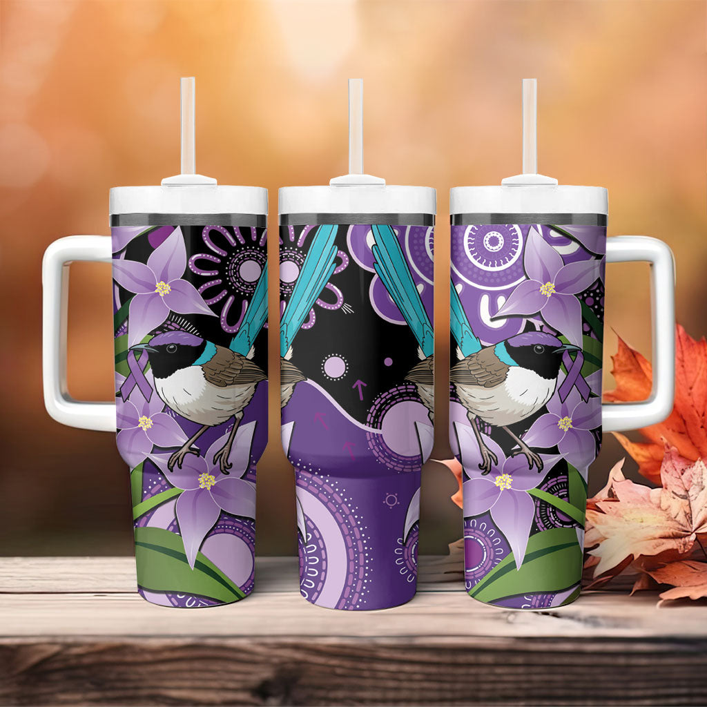 Australia Epilepsy Support Tumbler With Handle Purple-crowned Fairywren Boronia Aboriginal
