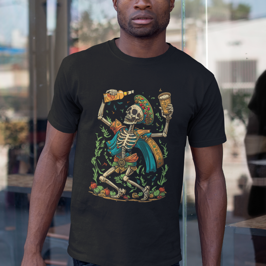mexican-skull-t-shirt-mexican-skull-sugar-skull-drinking-lets-fiesta-women-men