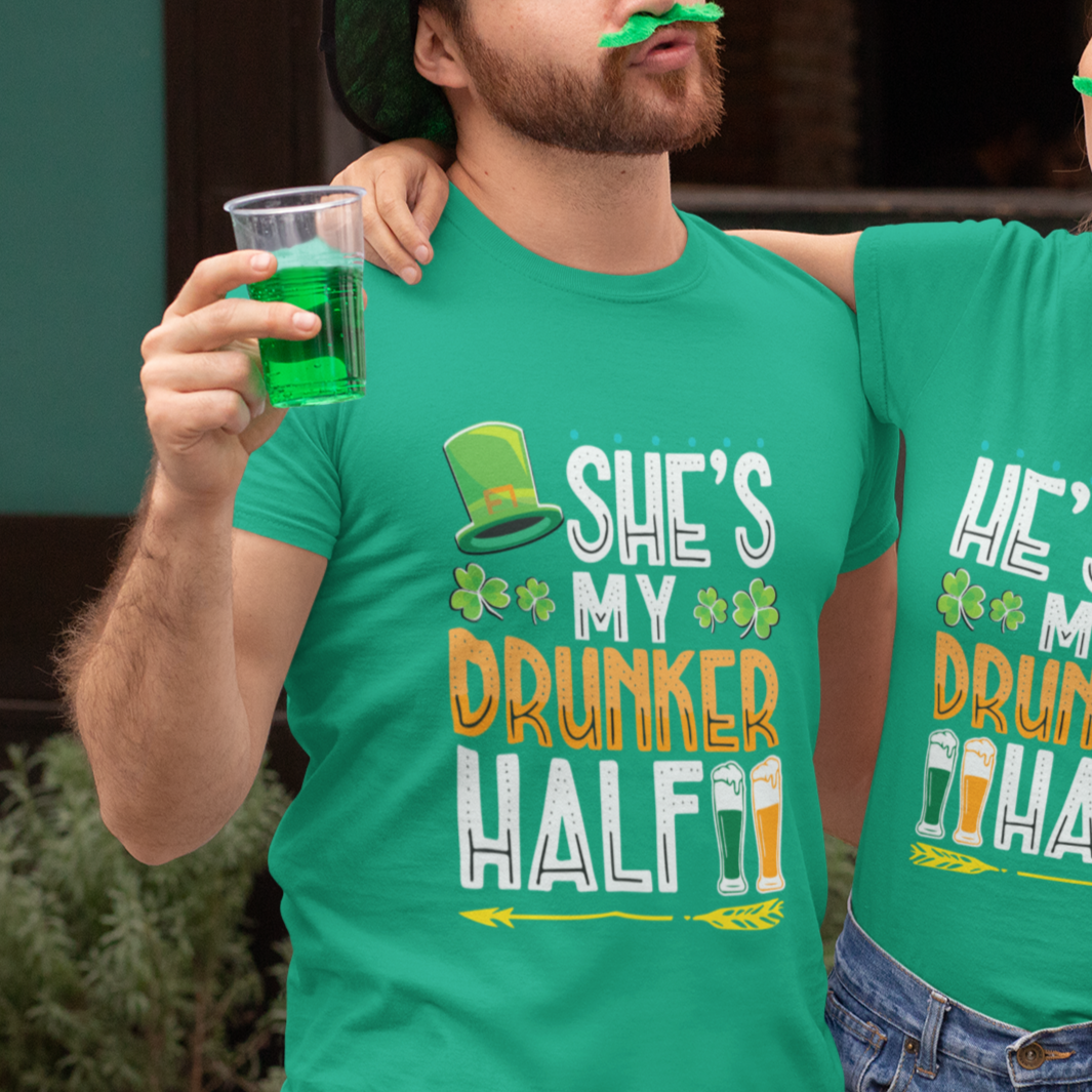 st-patricks-day-couple-matching-t-shirt-shes-my-drunker-half
