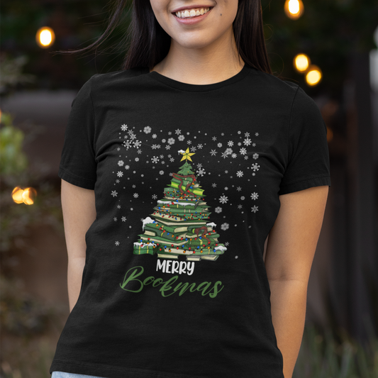 reading-christmas-t-shirt-merry-bookmas-books-pine-xmas-tree-funny