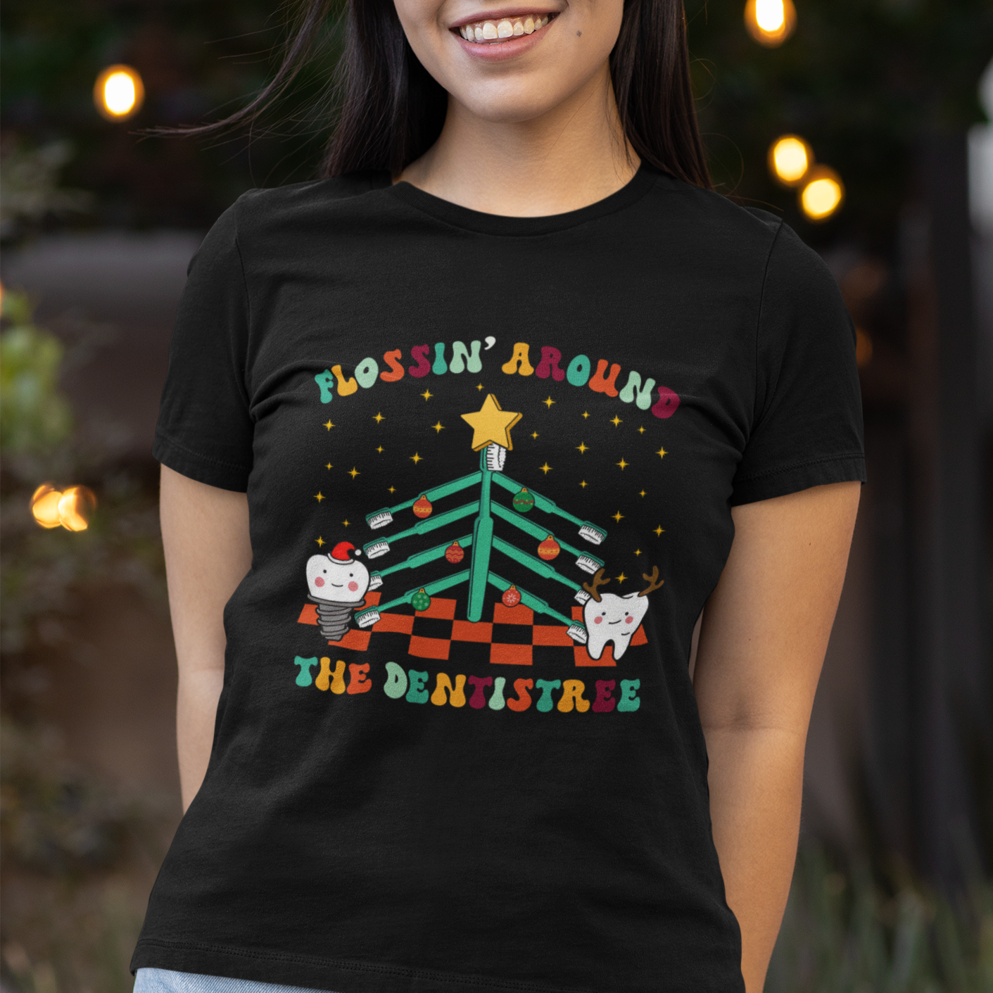 flossing-around-the-dentistree-funny-xmas-dental-hygienist-t-shirt