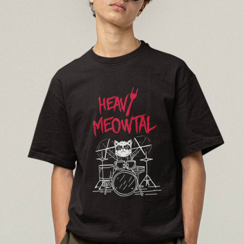 heavy-metal-t-shirt-cat-drummer-meowtal-rock-drum-band
