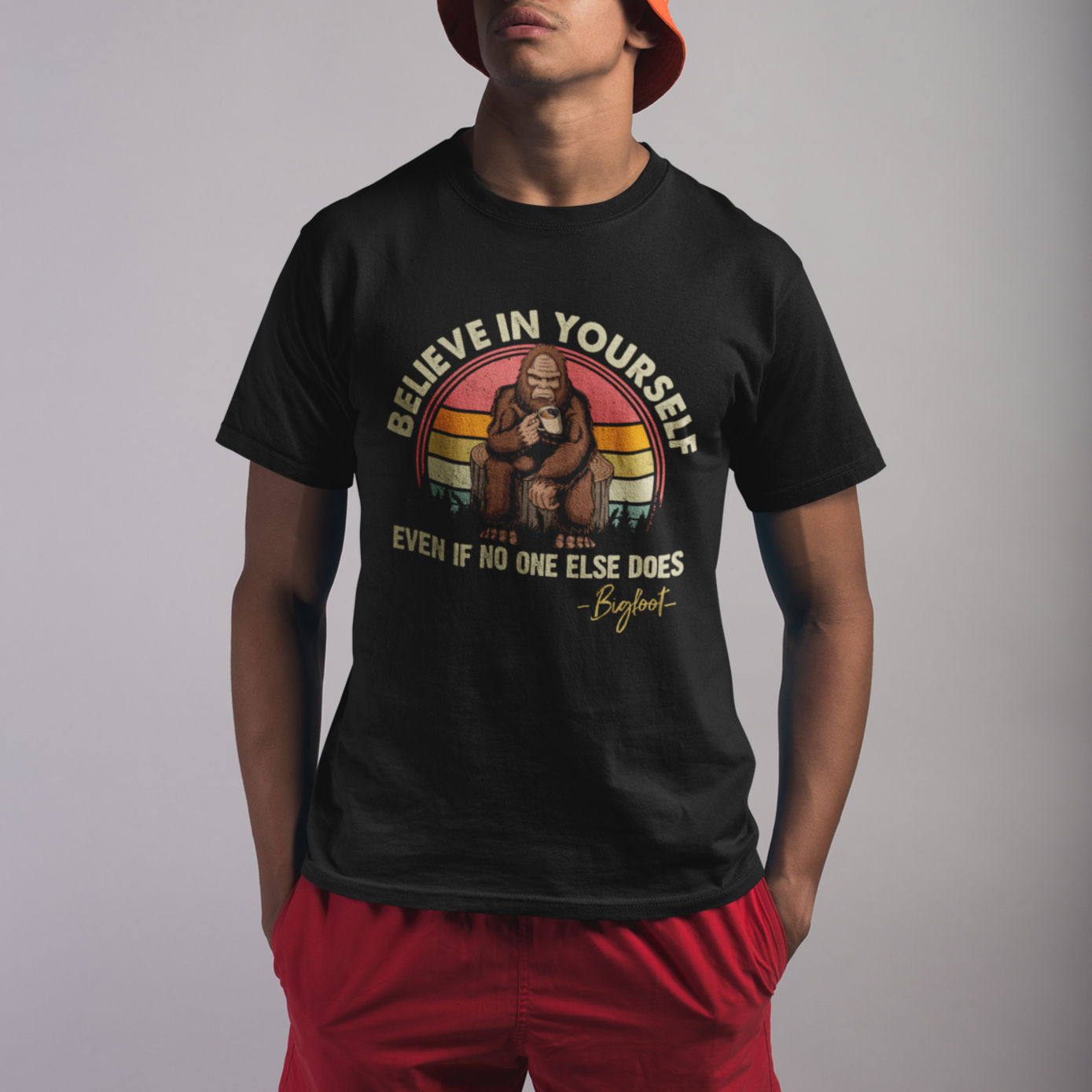 bigfoot-drinking-coffee-t-shirt-believe-in-yourself-even-when-no-one-else-does