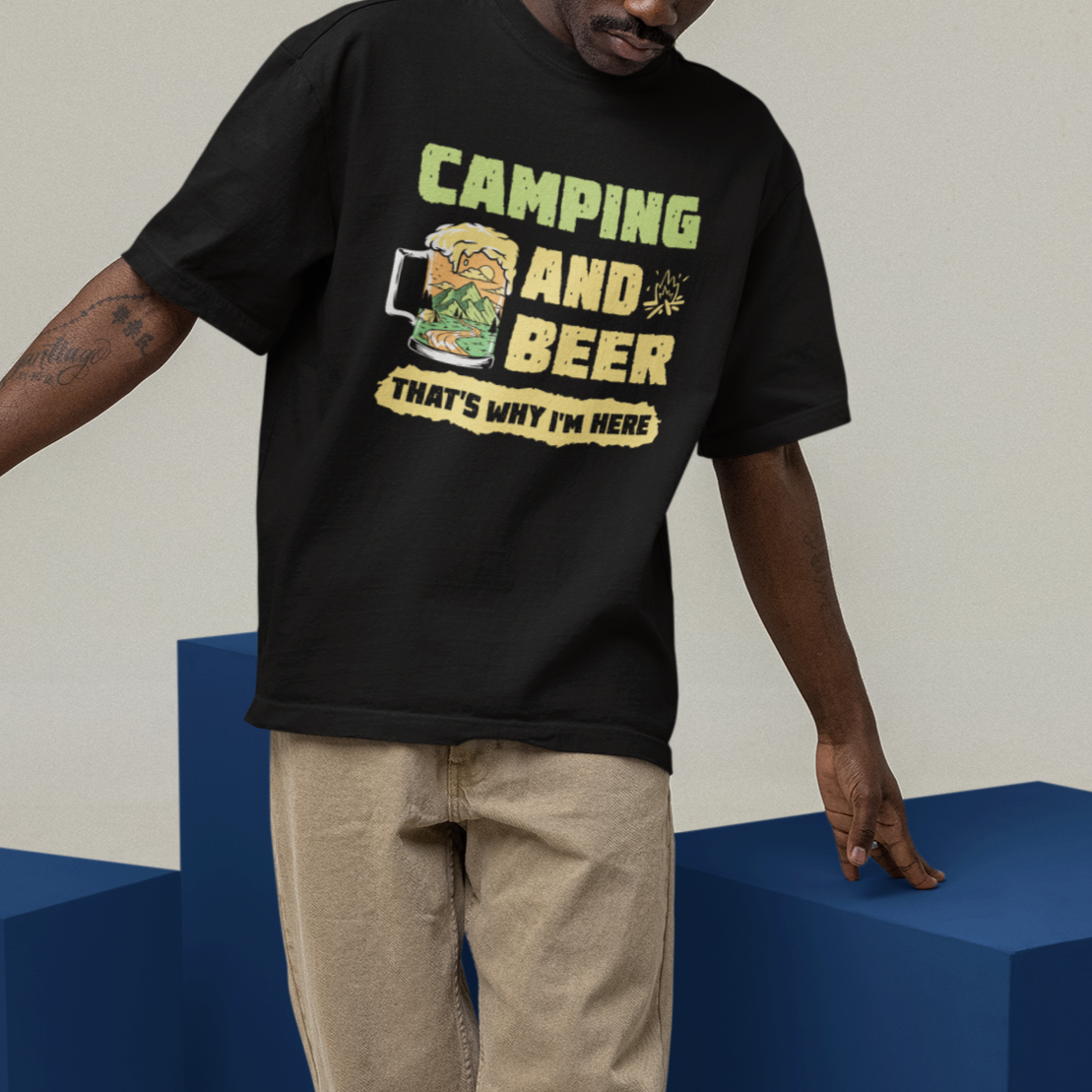 funny-camping-t-shirt-camping-and-beer-thats-why-im-here-camping-drinking-lover