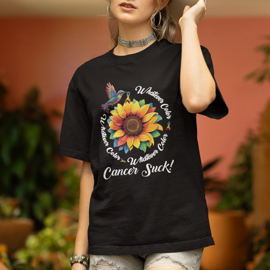 whatever-color-cancer-sucks-fight-cancer-rainbow-ribbons-sunflower-and-bird-t-shirt