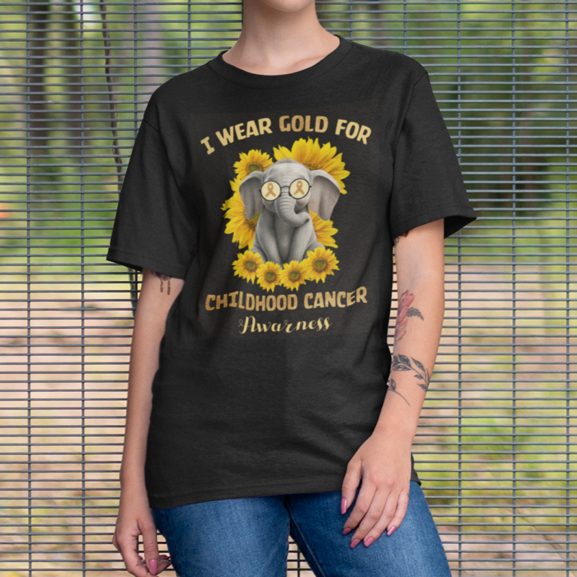 chilhood-cancer-awareness-t-shirt-flowers-elephant-i-wear-gold-for-1