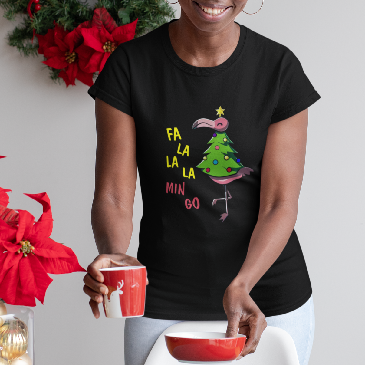 fa-la-la-mingo-flamingo-hawaiian-christmas-tree-t-shirt