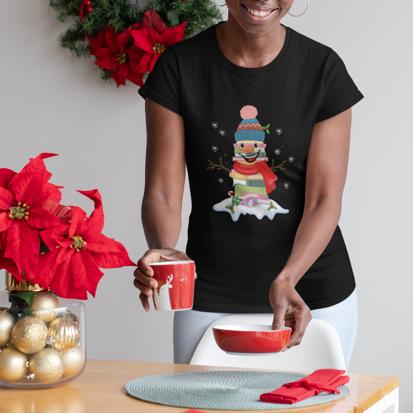 christmas-t-shirt-snowman-library-book-stack-winter-librarian
