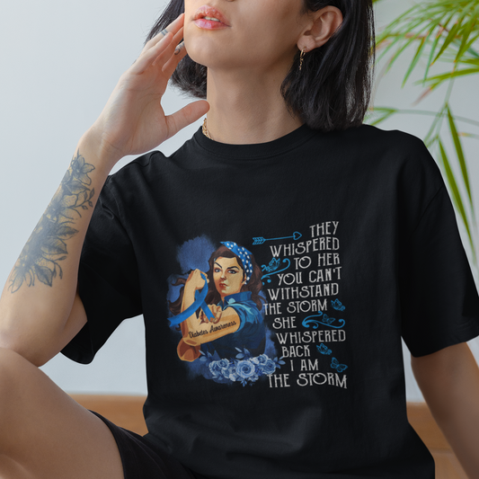 whispered-back-im-the-storm-diabetes-cancer-awareness-month-t-shirt
