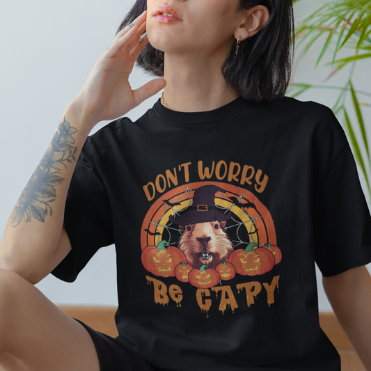 halloween-t-shirt-dont-worry-be-capy-funny-capybara-in-halloween-costume-t-shirt-for-halloween-lovers-capybara-meme-spooky-season-1