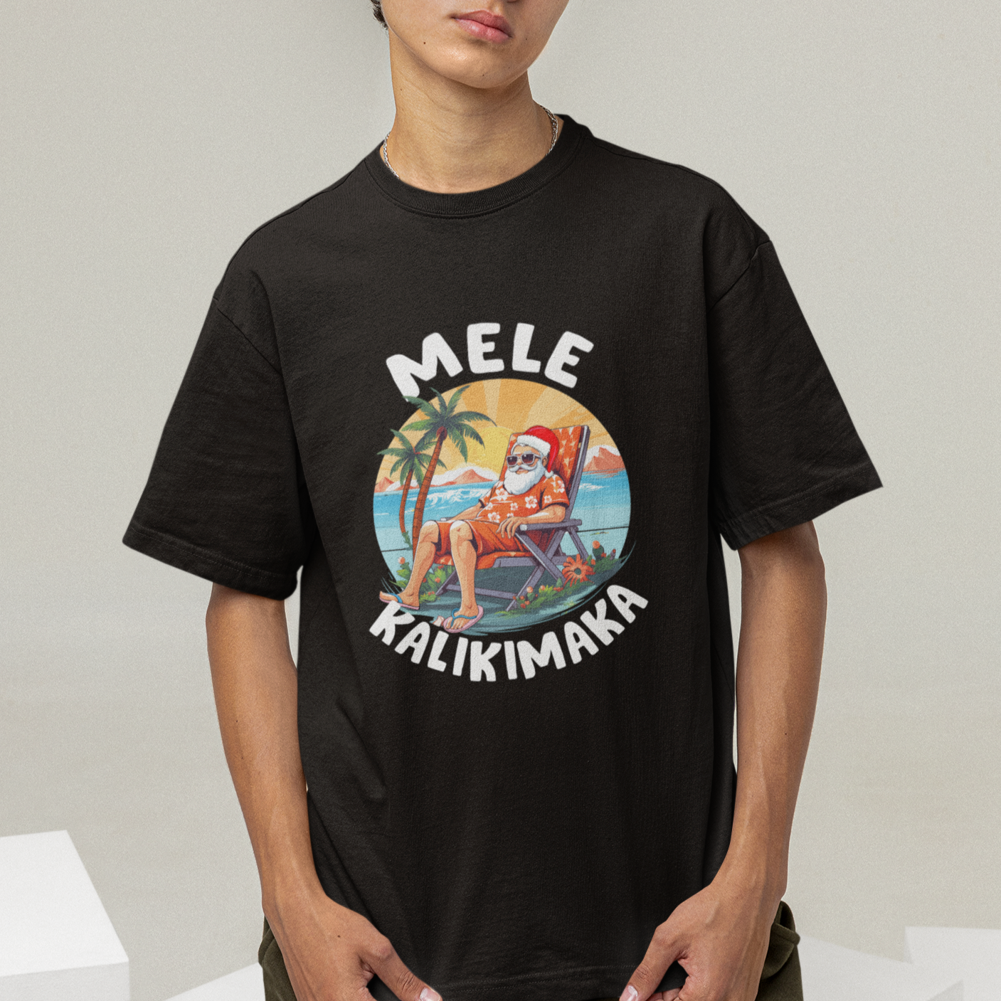 mele-kalikimaka-tropical-hawaiian-christmas-in-hawaii-sunbath-santa-t-shirt