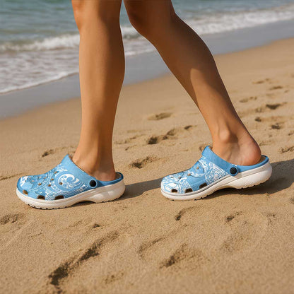 New Zealand Autism Support Clogs Shoes NZ Fern With Maori Koru Lizard