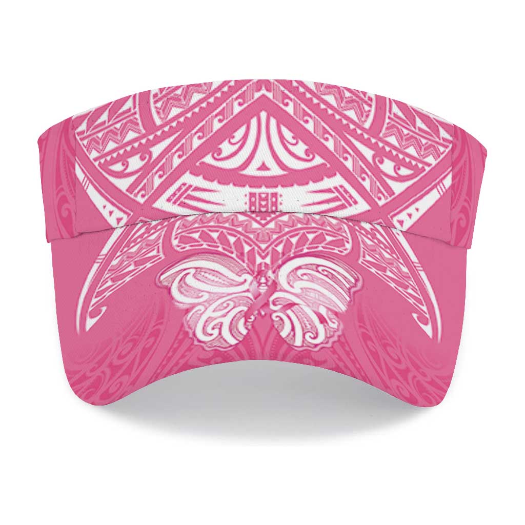 New Zealand Breast Cancer Support Sun Visor Cap Maori Butterfly Pink Ribbon