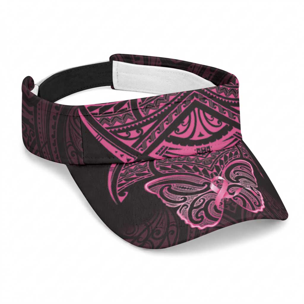 New Zealand Breast Cancer Support Sun Visor Cap Maori Butterfly Pink Ribbon Black Version