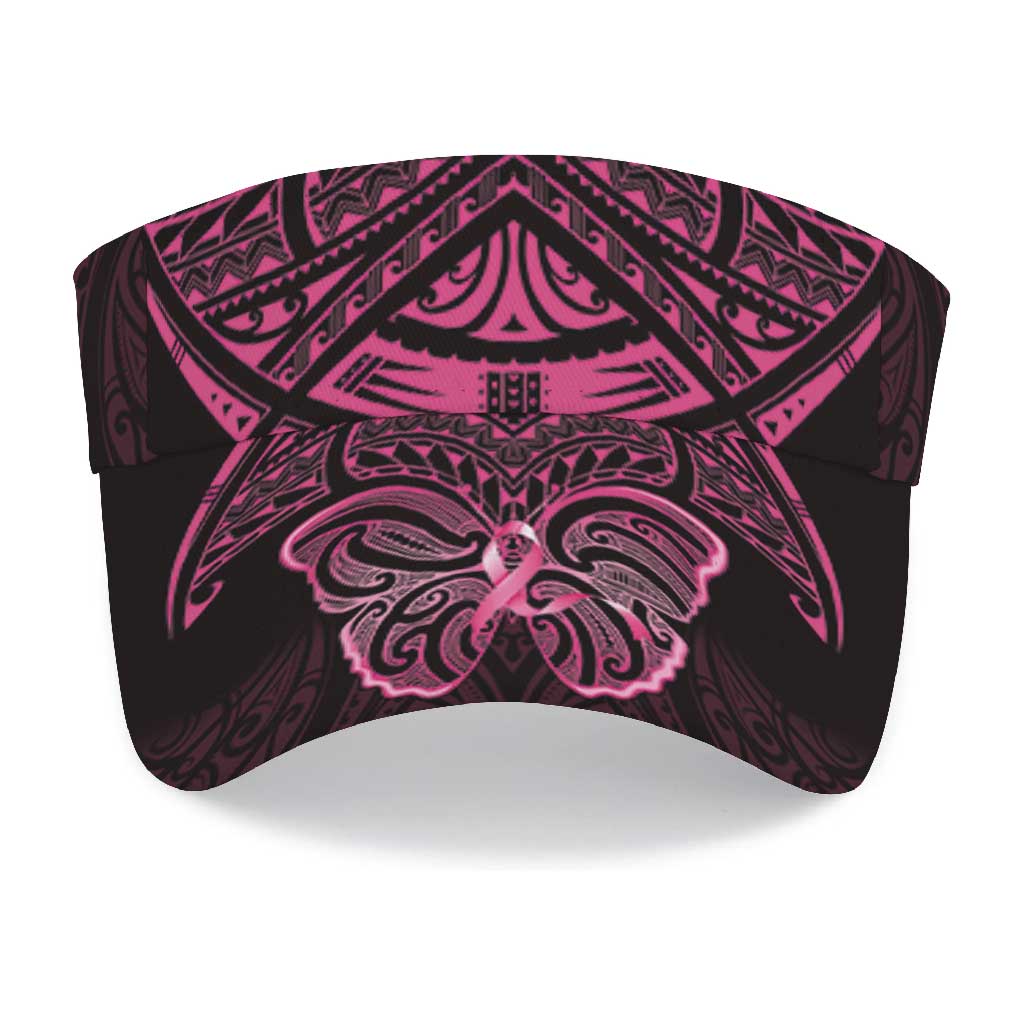 New Zealand Breast Cancer Support Sun Visor Cap Maori Butterfly Pink Ribbon Black Version