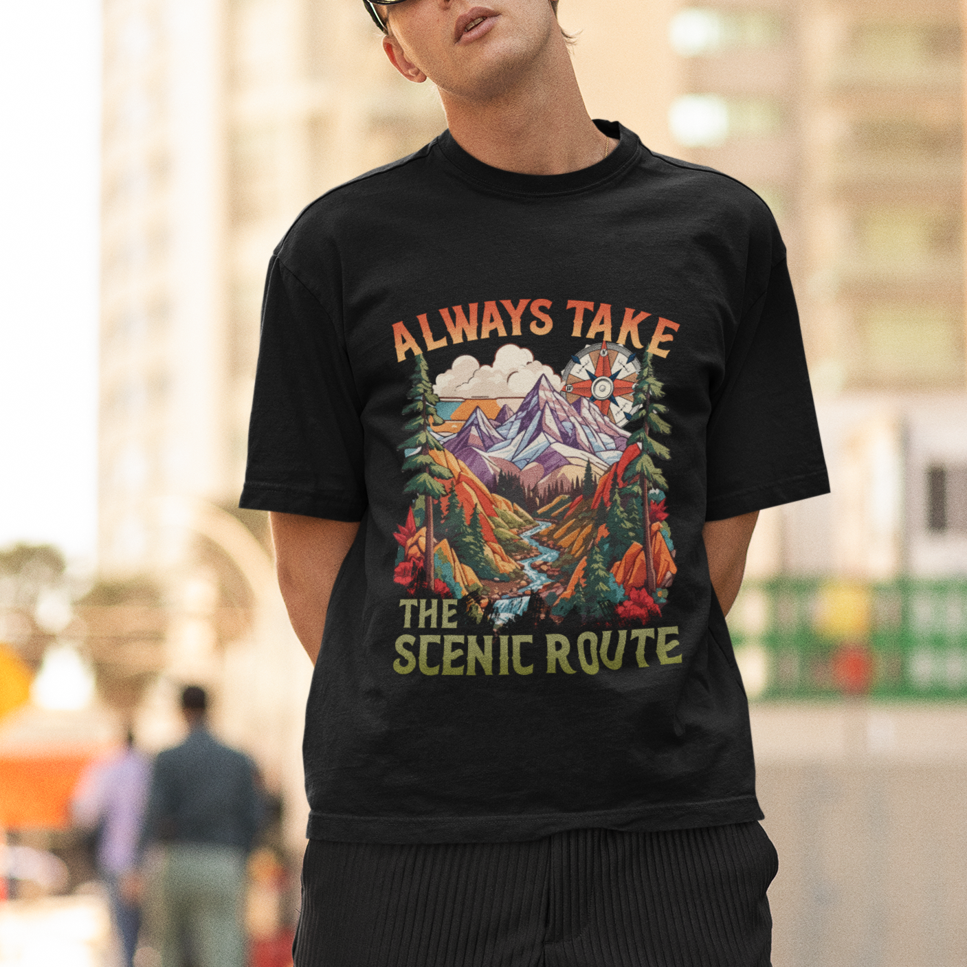outdoor-adventure-t-shirt-always-take-the-scenic-route-compass-hiking-camping