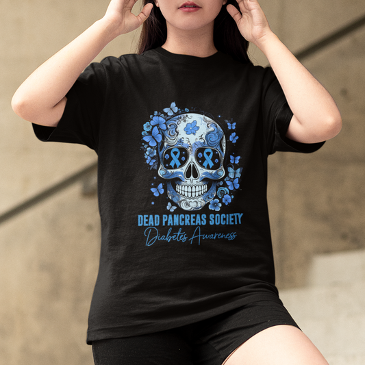 blue-sugar-skull-dead-pancreas-society-diabetes-awareness-t-shirt