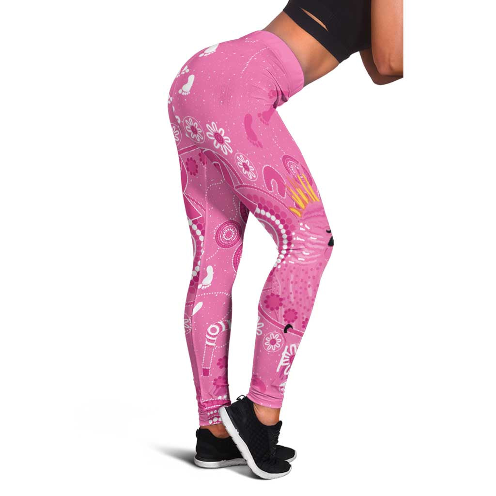 Pink Ribbon Australia Leggings Breast Cancer Support Aboriginal Cacatua leadbeateri
