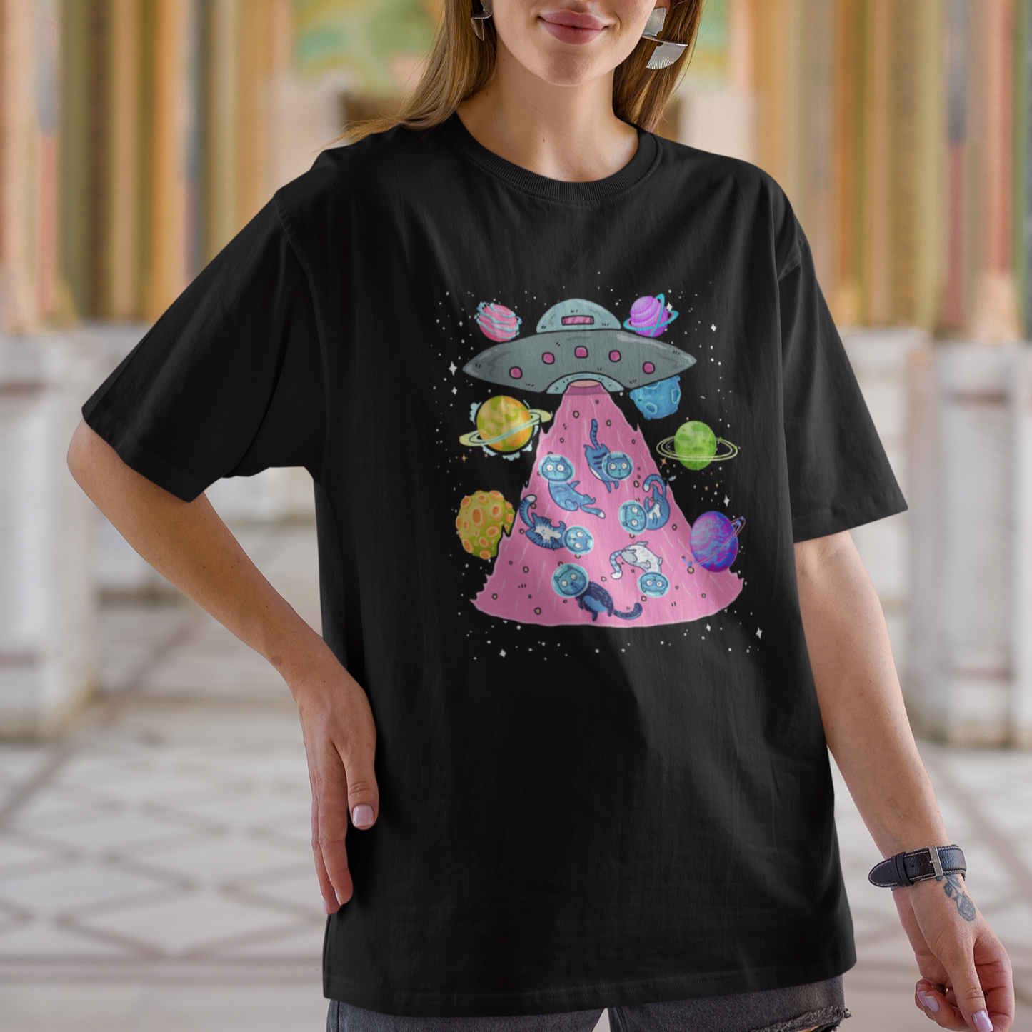 cat-lover-t-shirt-ufo-catches-cat-into-space