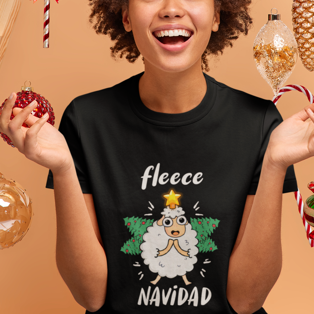 fleece-navidad-cute-sheep-christmas-lights-t-shirt
