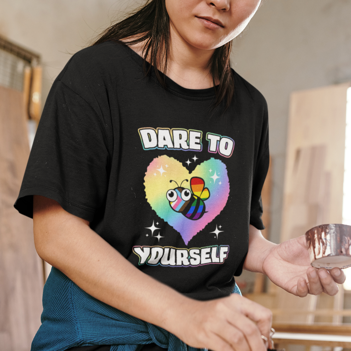 gay-ally-t-shirt-cute-bee-lgbtqia-dare-to-be-yourself-rainbow-lgbt-gay-pride-flag
