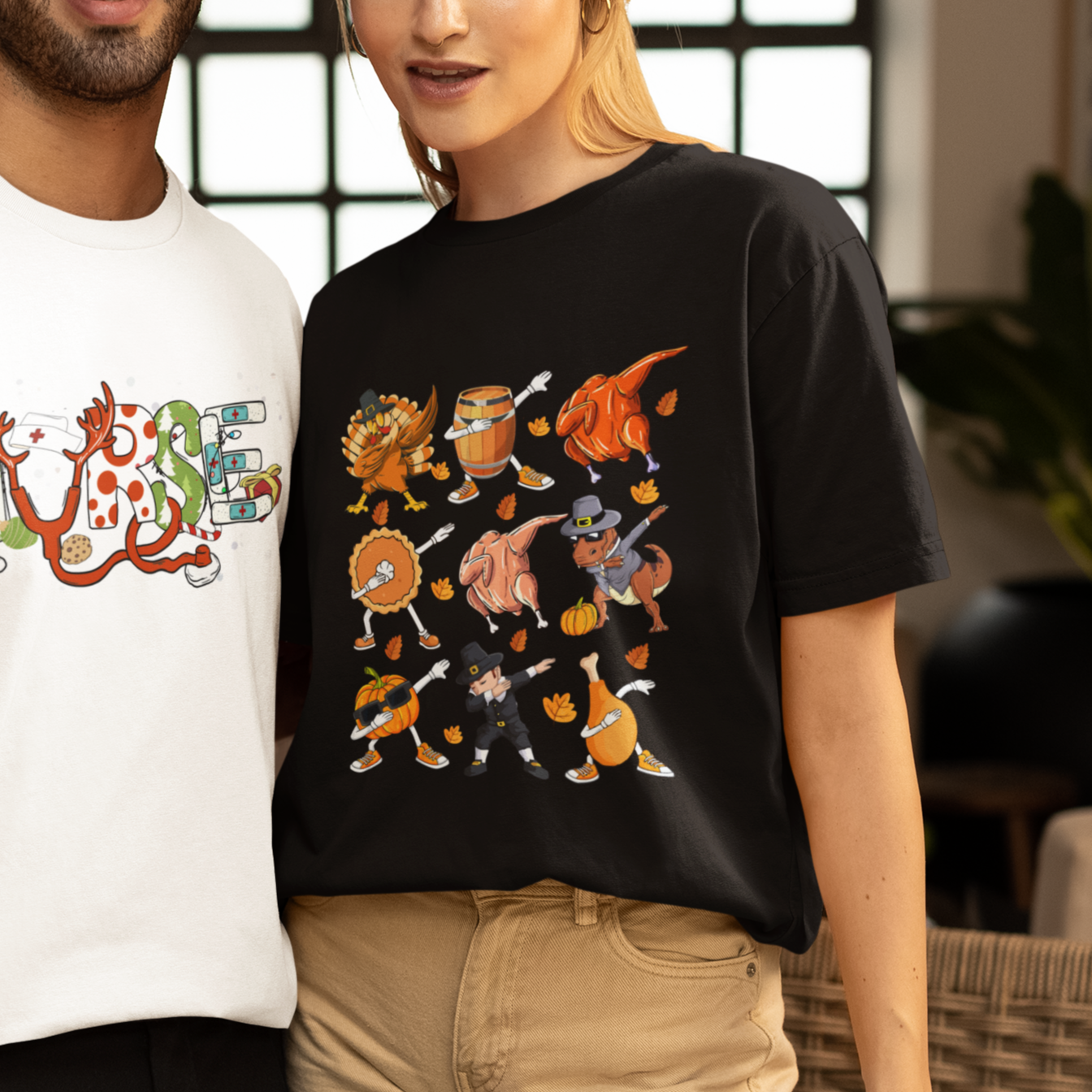 dabbing-turkey-t-rex-pilgrim-pumpkin-pie-funny-thanksgiving-t-shirt