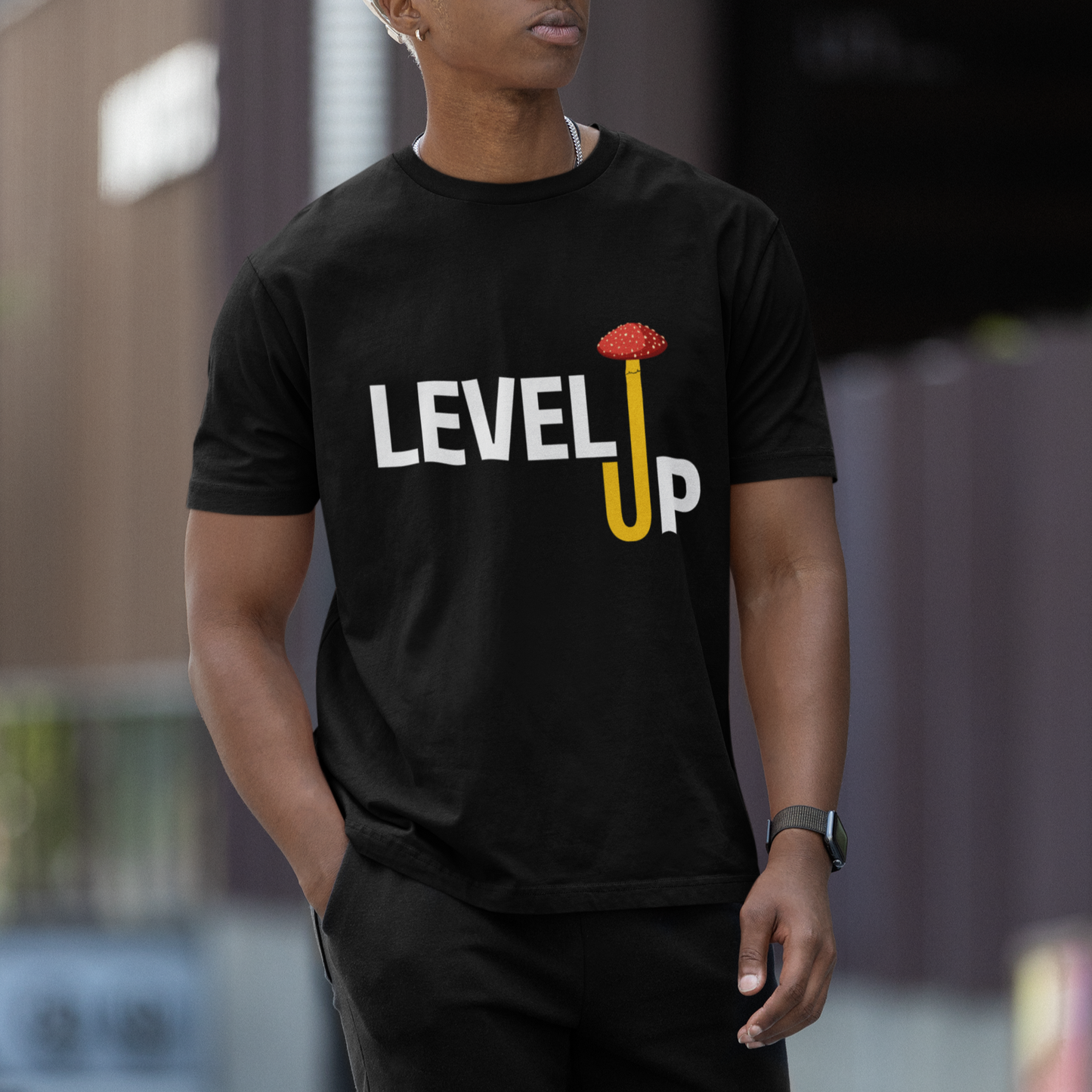 level-up-mushroom-grow-your-own-way-t-shirt
