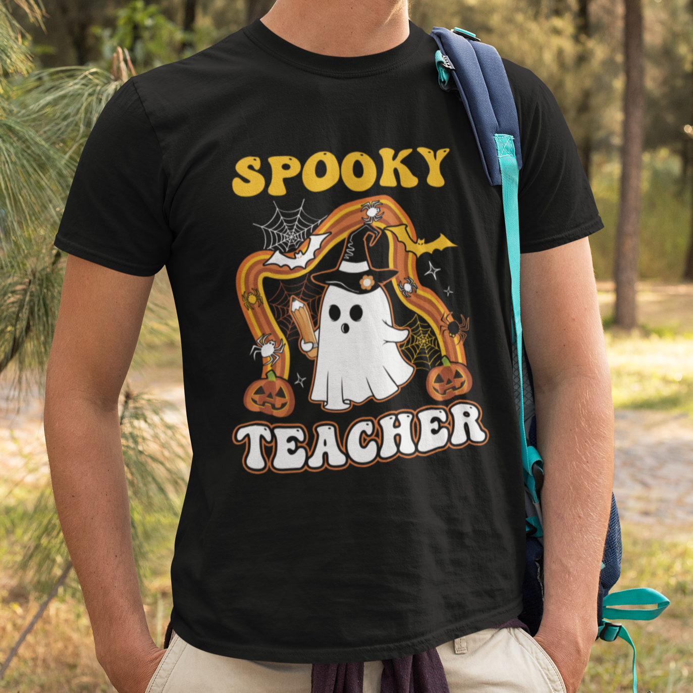 halloween-teacher-t-shirt-spooky-teacher-retro-rainbow-ghost-funny-halloween-teacher-1