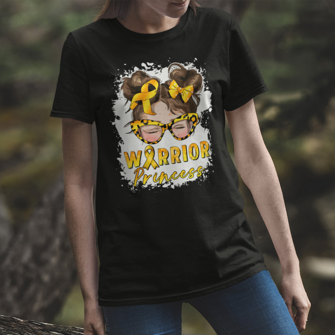 chilhood-cancer-awareness-t-shirt-warrior-princess-gold-ribbon-messy-bun-girl-1