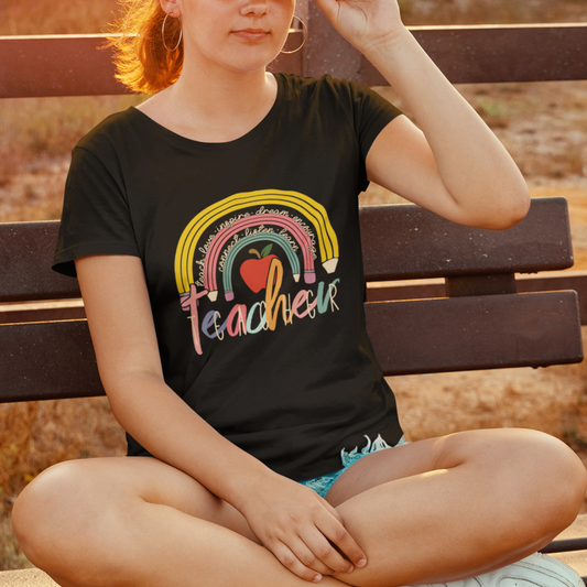 teacher-t-shirt-teacher-teach-love-inspire-rainbow-pencil-back-to-school-t-shirt-inspirational-teacher-shirt-funny-teacher-life