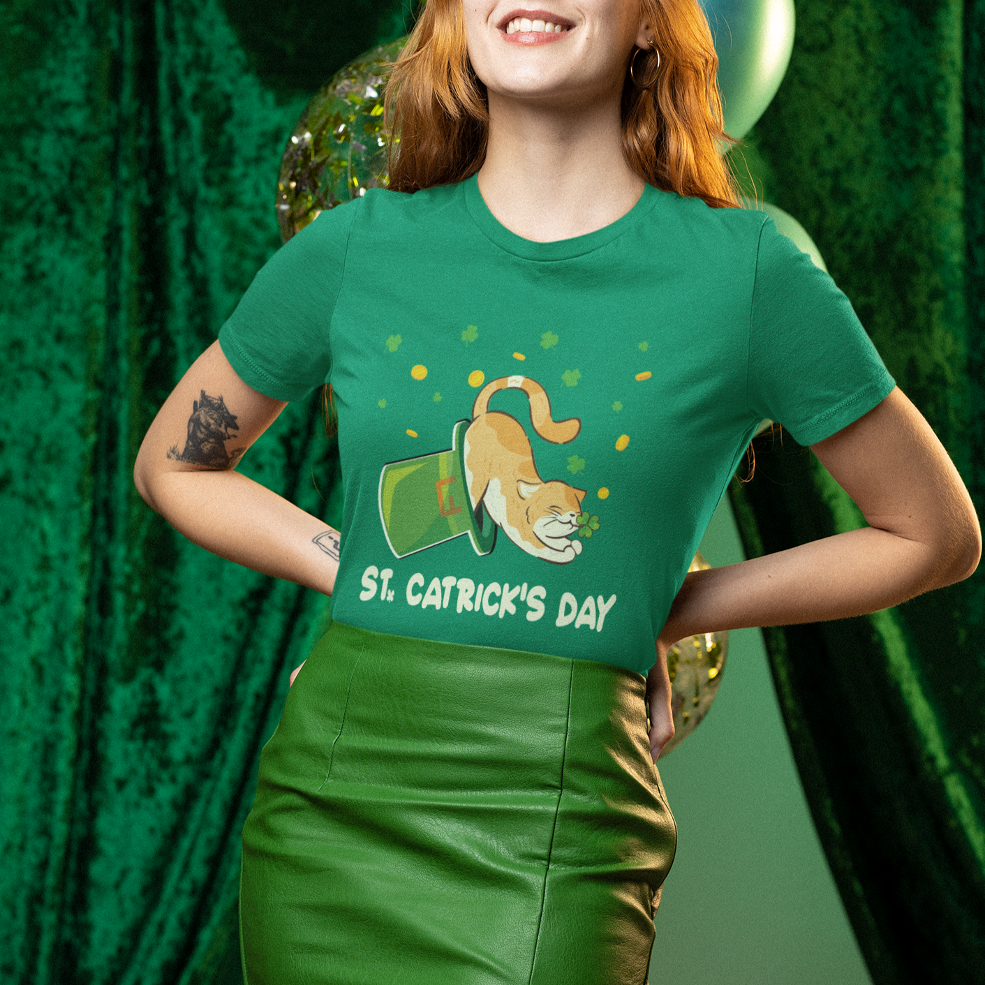 happy-stcatricks-patricks-day-lucky-cat-shamrock-hat-t-shirt