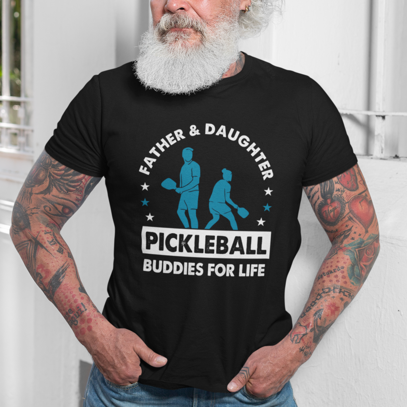 pickleball-dad-t-shirt-father-and-daughter-pickleball-buddies-for-life-pickleball-dad-coach
