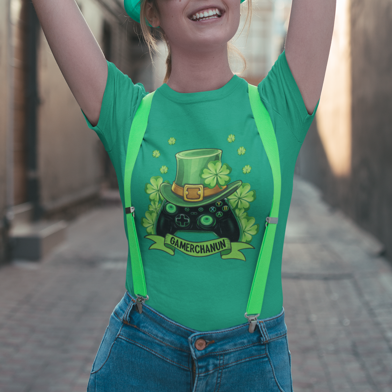 st-patricks-day-t-shirt-gamerchaun-video-game-funny-lucky-gamer
