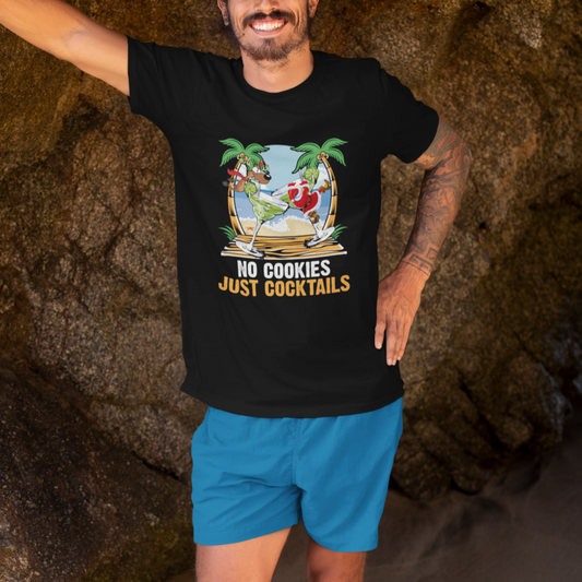 no-cookies-just-cocktails-drunk-santa-reindeer-summer-christmas-t-shirt