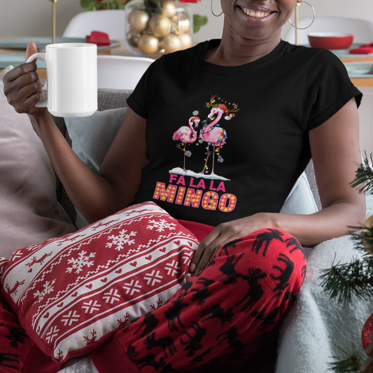fa-la-la-mingo-flamingo-hawaiian-retro-christmas-t-shirt