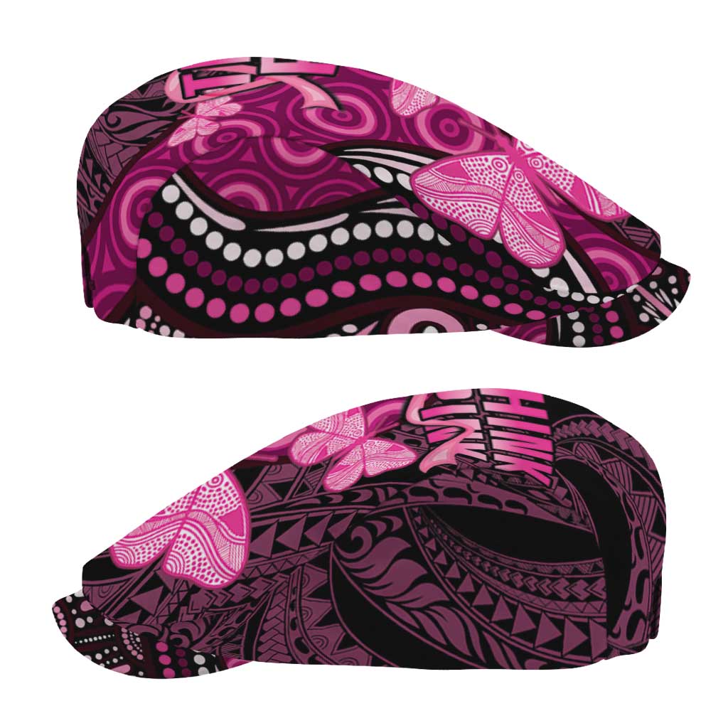 Think Pink Breast Cancer Support Jeff Hat Butterfly Aboriginal Mix Polynesian Pattern