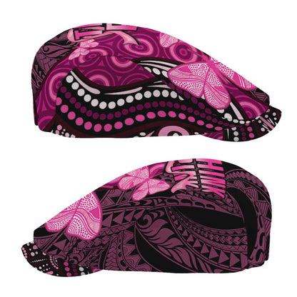Think Pink Breast Cancer Support Jeff Hat Butterfly Aboriginal Mix Polynesian Pattern