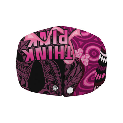 Think Pink Breast Cancer Support Jeff Hat Butterfly Aboriginal Mix Polynesian Pattern