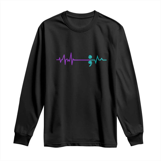 Suicide Prevention Support Long Sleeve Shirt Semicolon Stay Strong Design