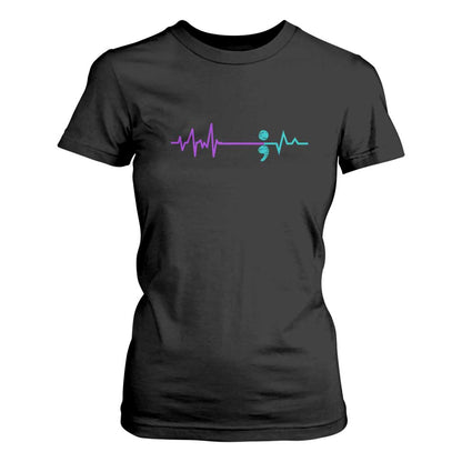 Suicide Prevention Support T Shirt For Women Semicolon Stay Strong Design