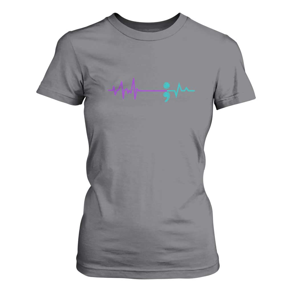 Suicide Prevention Support T Shirt For Women Semicolon Stay Strong Design