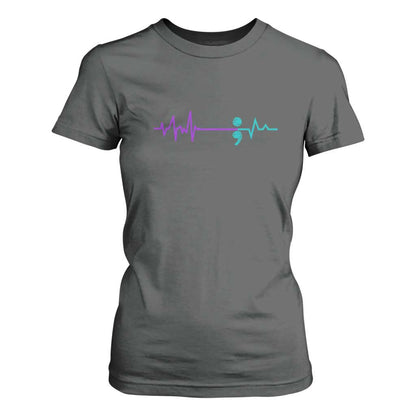 Suicide Prevention Support T Shirt For Women Semicolon Stay Strong Design