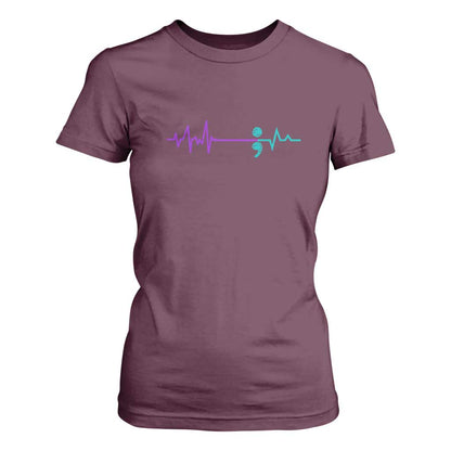 Suicide Prevention Support T Shirt For Women Semicolon Stay Strong Design
