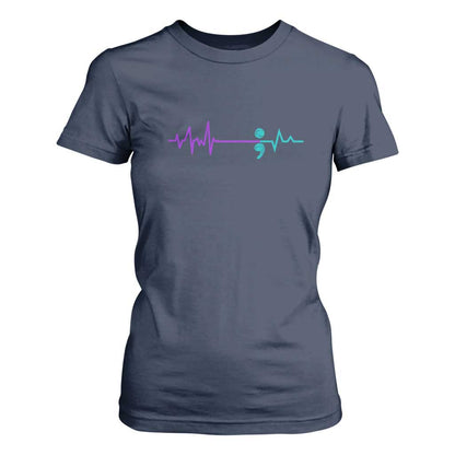 Suicide Prevention Support T Shirt For Women Semicolon Stay Strong Design
