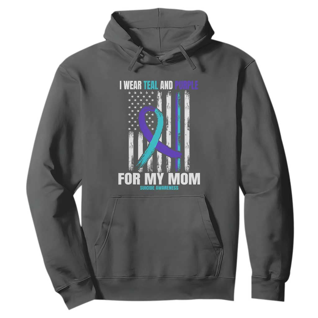 Suicide Prevention Support Hoodie I Wear Teal & Purple for Someone I Miss | Flag Design