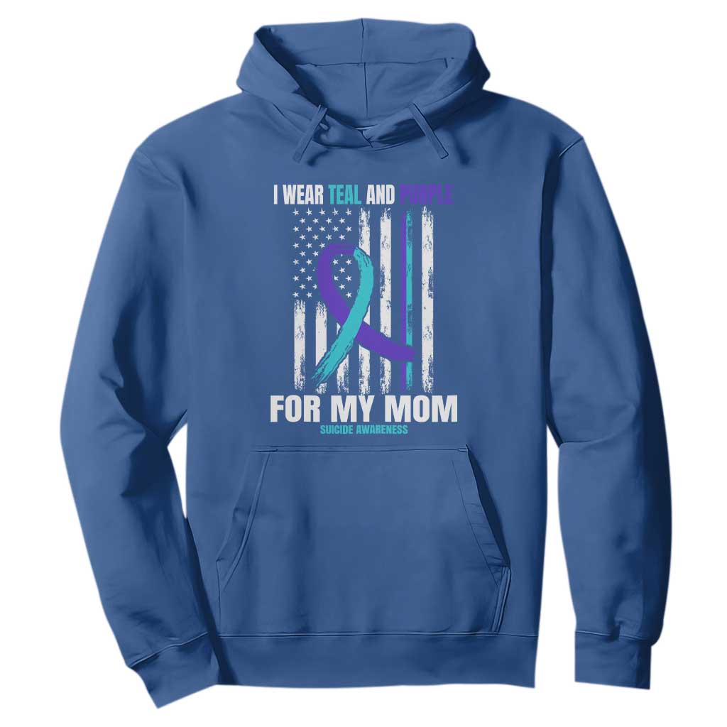 Suicide Prevention Support Hoodie I Wear Teal & Purple for Someone I Miss | Flag Design