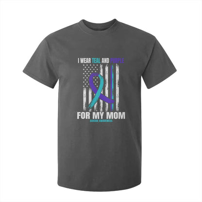 Suicide Prevention Support T Shirt For Kid I Wear Teal & Purple for Someone I Miss | Flag Design